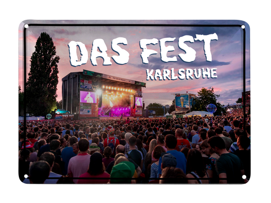 Das Fest Festival Blechpostkarte