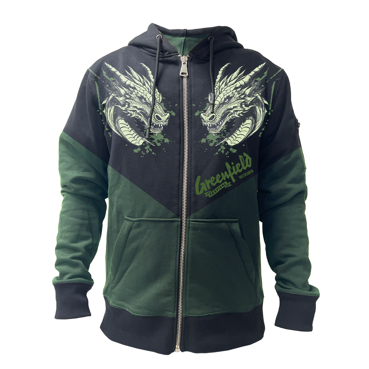 Greenfield Zipper schwarz "Dragon"