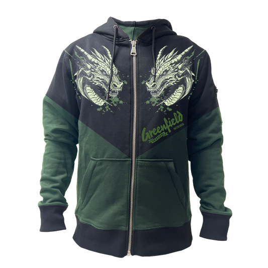 Greenfield Zipper schwarz "Dragon"