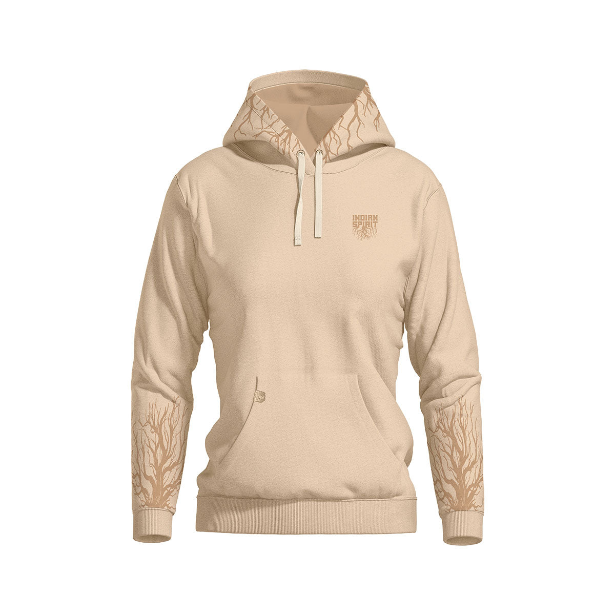 INDIAN SPIRIT Festival Hoodie 2026 „Tree beige“